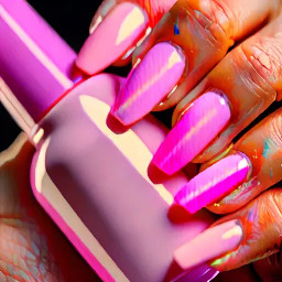 short almond half pink half pastel orante summer vibes