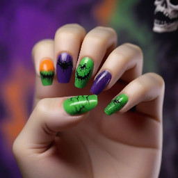 Halloween green  purple  orange