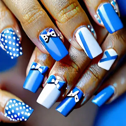 White and blue bows