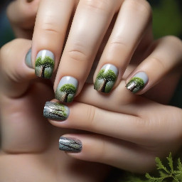 Nail art inspired by Maxi and Riftan from under the oak tree by Kim suji