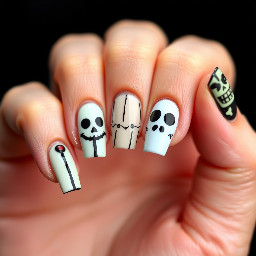 Halloween nails, simple and cute short square nails