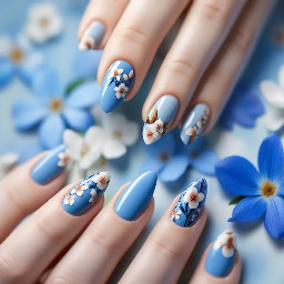 almond, blue, flora