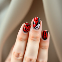 I want nails based on the song pretty little poison with red and black
