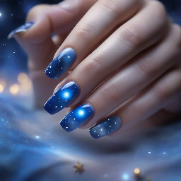 ethereal with blue moons and stars