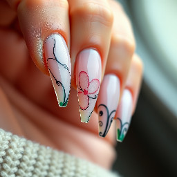 XXL stiletto French nails