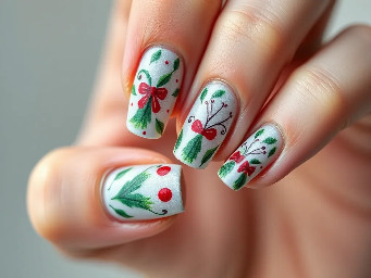 1990s Christmas manicure