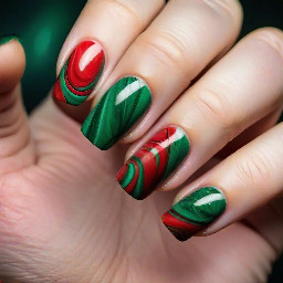 Red and green swirl