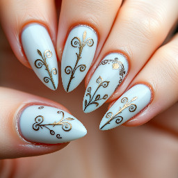 greece nails almond shape