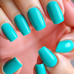 TEAL NAILS 🩵 SOME FINGERS ARE FRENCH TIP SOME ARE PLAIN FULL COLORED TEAL FINGERS. MAKE SOME FINGERS ON THE FRENCH TIP LIKE 1-2