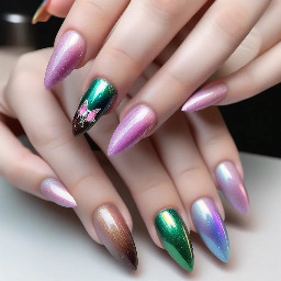 simple fairycore inspired design. available colors: chrome green, light pink, sparkly pink, cat eye pink-purple, chocolate brown, yellow, black, white, iridescent blue