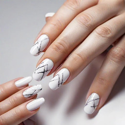 Eu queria uma unhas grandes falsas pintadas em branco
