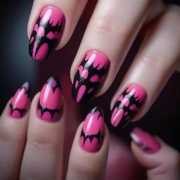 create draculaura inspired nails