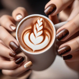 coffee latte art but with hot chocolate