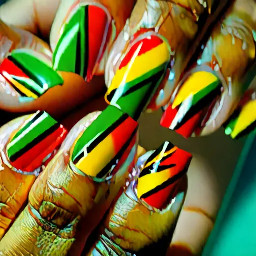 Shorts nails rasta color sommer heart love so glam
