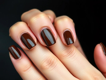🤎 1. Chocolate Brown Gloss (Simple Luxury)  * Full nails in rich chocolate, mocha, or espresso brown * High-gloss finish (very important for that “expensive” look)