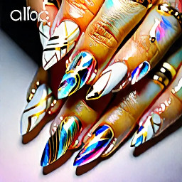 Ultra-luxury couture nail art, long almond-shaped nails with a flawless high-gloss finish. A sophisticated blend of pearlescent chrome, translucent jelly layers, iridescent aurora shimmer, and delicate white marble veining accented with fine metallic gold foil. Each nail features a unique composition including hand-painted orchids, miniature butterflies, crystalline dew drops, floating holographic flakes, and tiny freshwater pearls. Soft blush pink fades seamlessly into milky ivory with hints of champagne and opal. Ultra-realistic lighting, professional salon quality, macro beauty photography, razor-sharp detail, elegant feminine luxury aesthetic, premium editorial fashion styling, award-winning nail competition design, perfectly manicured cuticles, luxury spa presentation, highly detailed textures, photorealistic, 8K, masterpiece.