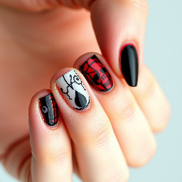 I want nails based on the song pretty little poison with red and black