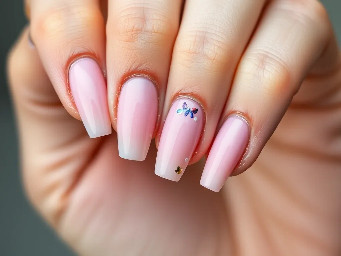 create a press on nail set using these Hex colors #C3E6E1 , #00FFEF , #FF889E , #FDB9C7 .