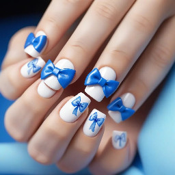White and blue bows