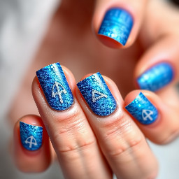 blue ankh ombre pentagram sparkle