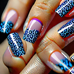 In style of macro photo, single hand, create nail art on fingernails based on: nails centered full view, sharp focus, true color, photoreal, 4k