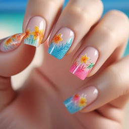 Cute bright summer nails