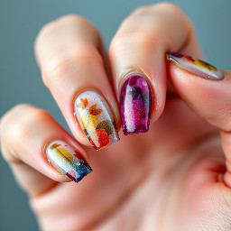 Birthday nails, autumn colours, maximalist, maybe stainglass effect