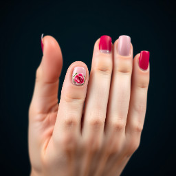 French tip with rose