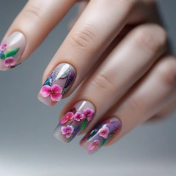 Given inspired nails. Make them recognizable, not subtle. I dont want anything too detailed though, it needs to be manageable for the nail artist.