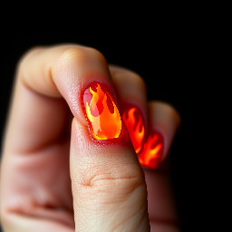 orange flames bright