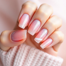 Make me. A baby pink light shimmery fall champagne set giving u freedom to do any nail art like polka dots stripes of an ANY CUTE COLOR