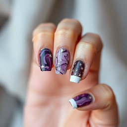 tortoise, purple marble/smoke and french tip with stars