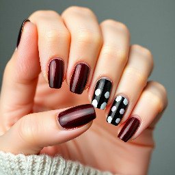 girly girl preppy but marron black and white