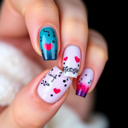 Stupid song by Olivia Rodrigo themed nails