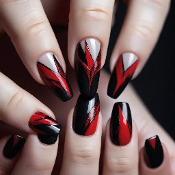 I want nails based on the song pretty little poison with red and black stiletto