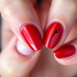 Louboutin very sharp red nails