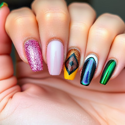 simple fairycore inspired. available colors: chrome green, light pink, sparkly pink, cat eye pink-purple, chocolate brown, yellow, black, white, iridescent blue
