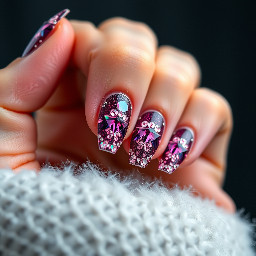 swarovski nail crystals w cat eye short