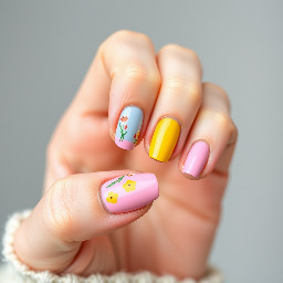 Easter cute simple pink blue yellow