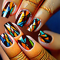 Birthday nails, autumn colours, maximalist, maybe stainglass effect