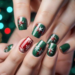 1990s Christmas manicure