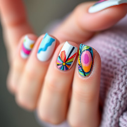 Crazy nail designs with lots of color