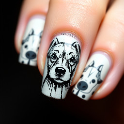 Mininal dog, b&w , 3d