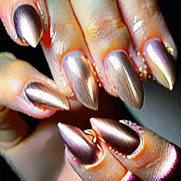 Aesthetic Short Almond Cat-Eye Nail Set  Short almond-shaped nails featuring a luxurious magnetic cat-eye effect with a soft velvet finish. The base is a sheer milky nude overlaid with a shimmering champagne, rose gold, and pearlescent cat-eye polish that shifts beautifully in the light. Each nail has a delicate glazed chrome sheen for extra depth. Accent nails feature tiny gold stars, micro pearls, and subtle crystal accents near the cuticles, while ultra-thin metallic gold outlines add an elegant touch. The overall color palette is soft, dreamy, and neutral with warm champagne tones, creating a clean-girl, coquette-inspired aesthetic. Finished with a high-gloss top coat for a sophisticated, salon-quality look that is timeless, feminine, and effortlessly chic.