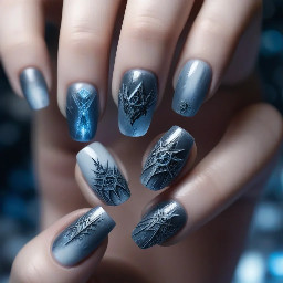 Nails inspired by the video game frostpunk