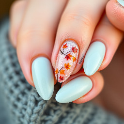 simple almond nails. fall vibes. include a grid pattern