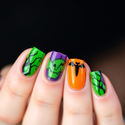 Halloween green  purple  orange
