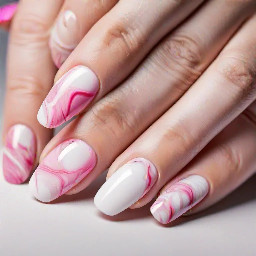 Pink and white Mable nails duck nail.