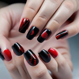 I want nails based on the song pretty little poison with red and black