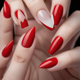 Louboutin very sharp red nails